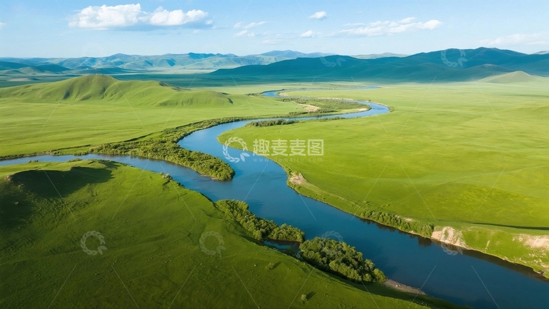 高清大图下载【趣麦麦图】一条流经大草原的河流03