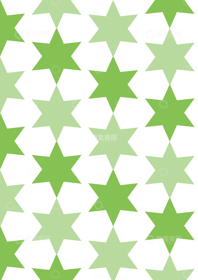 源文件下载【趣麦麦图】绿色渐变六角星