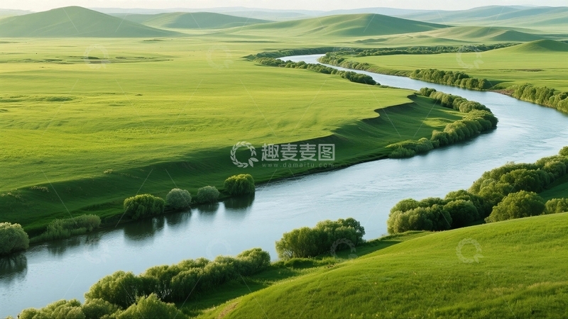 高清大图下载【趣麦麦图】一条流经大草原的河流06