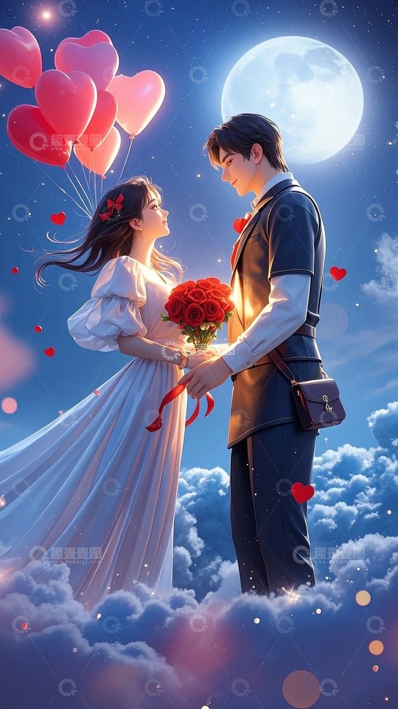 高清大图下载【趣麦麦图】传统节日七夕的背景06