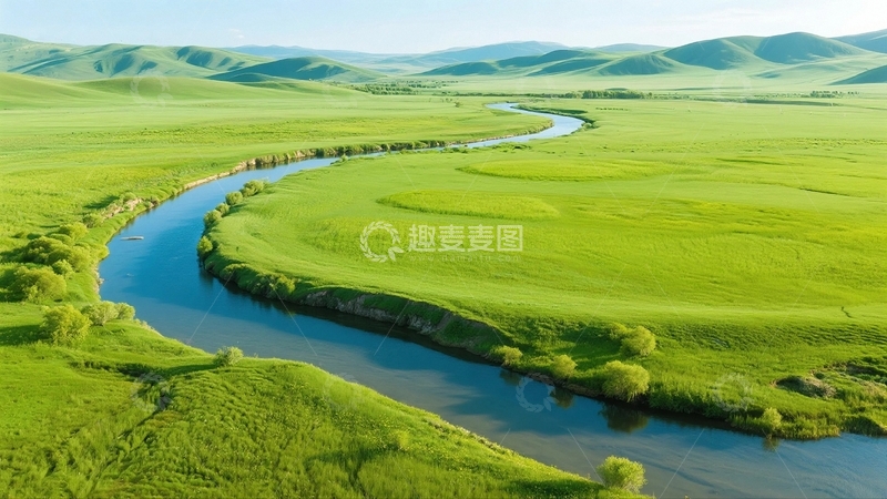 高清大图下载【趣麦麦图】一条流经大草原的河流08