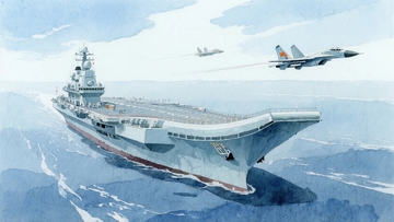 国产航母与中国海军宣传插画背景02