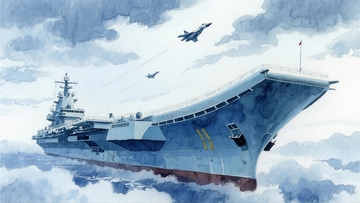国产航母与中国海军宣传插画背景03