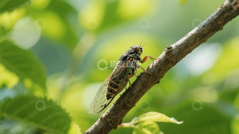 高清大图下载【趣麦麦图】枝头蝉鸣的夏日02