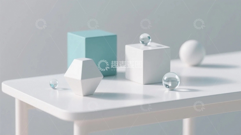 高清大图下载【趣麦麦图】桌面上的几何体静物01