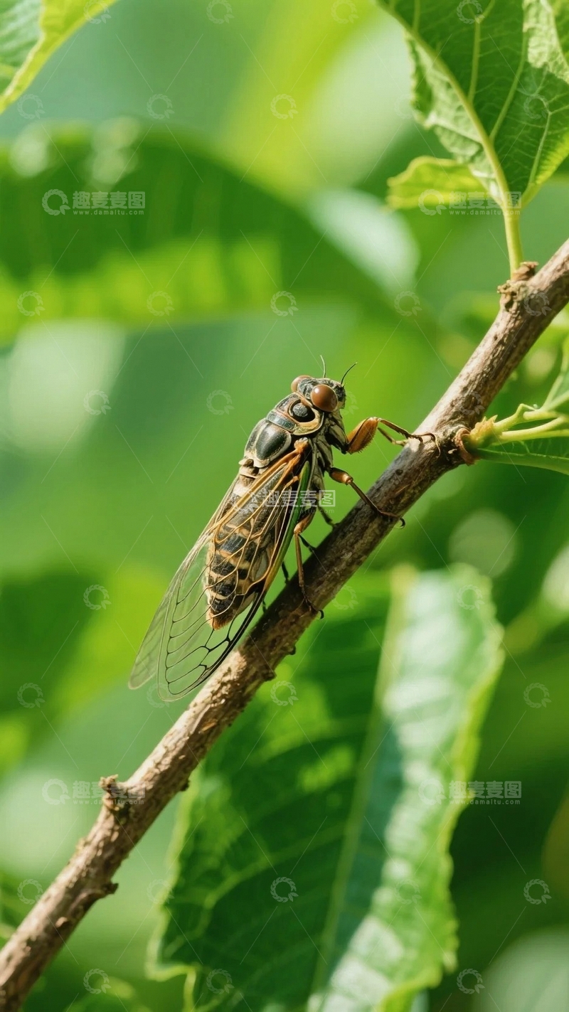 高清大图下载【趣麦麦图】枝头蝉鸣的夏日06