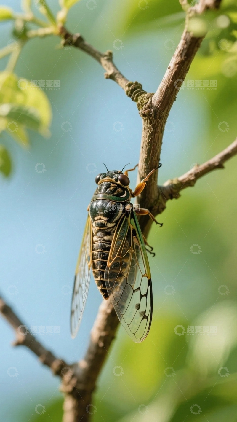 高清大图下载【趣麦麦图】枝头蝉鸣的夏日08