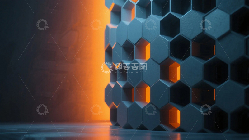 高清大图下载【趣麦麦图】蜂巢状科技背景05