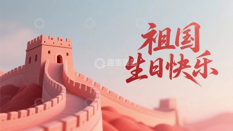 高清大图下载【趣麦麦图】国庆节海报宣传背景08