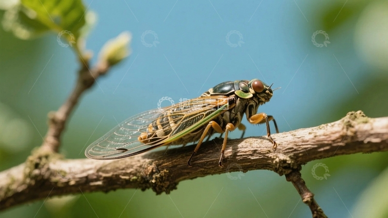 高清大图下载【趣麦麦图】枝头蝉鸣的夏日01
