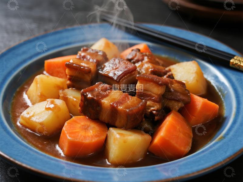 高清大图下载【趣麦麦图】土豆红烧肉摄影10