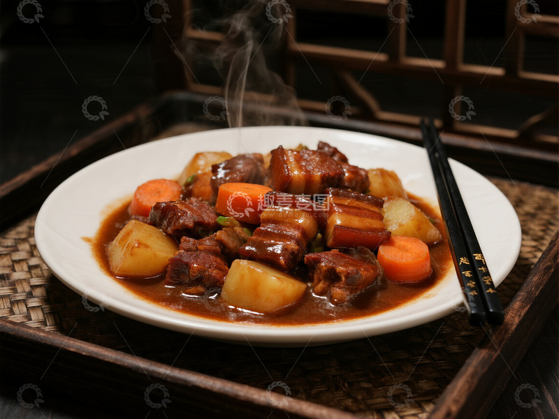 高清大图下载【趣麦麦图】土豆红烧肉摄影