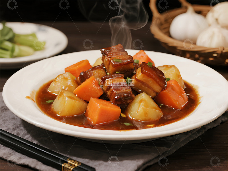 高清大图下载【趣麦麦图】土豆红烧肉摄影6