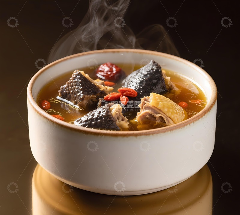 高清大图下载【趣麦麦图】一锅美味乌鸡汤