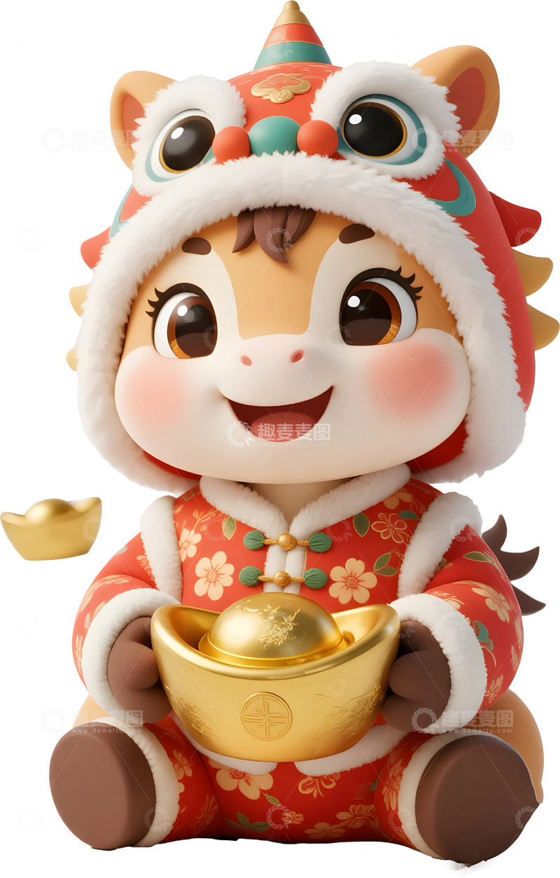 高清大图下载【趣麦麦图】马年卡通3D