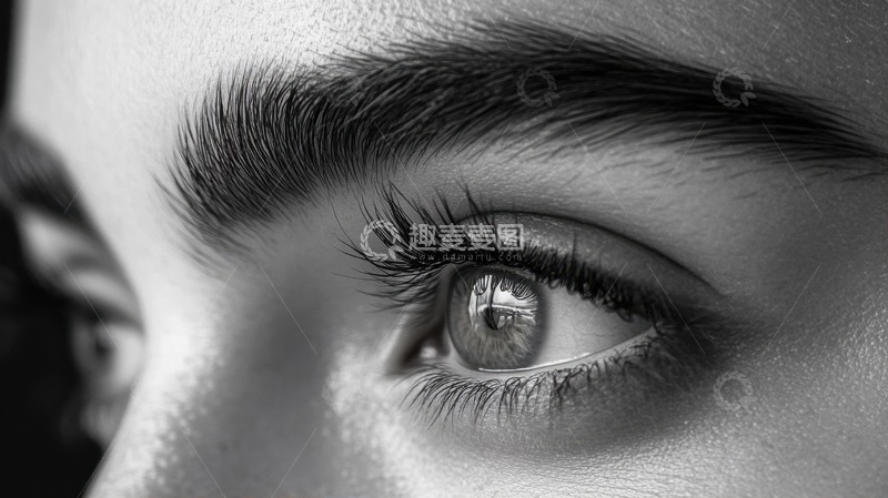 高清大图下载【趣麦麦图】一双黑白女性眼部摄影