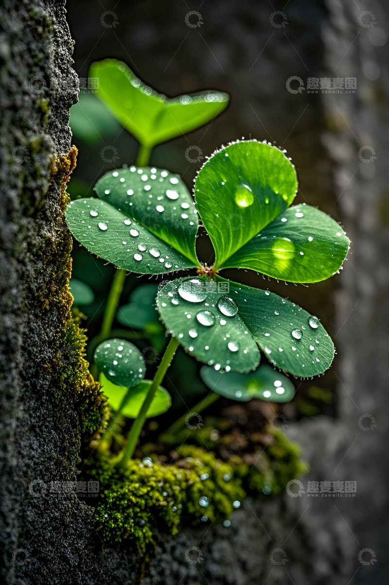 高清大图下载【趣麦麦图】四叶草素材2