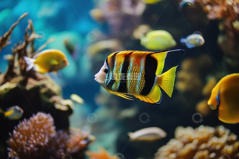 高清大图下载【趣麦麦图】海里游泳的热带鱼