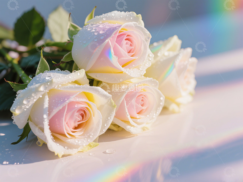 高清大图下载【趣麦麦图】粉色玫瑰素材海报
