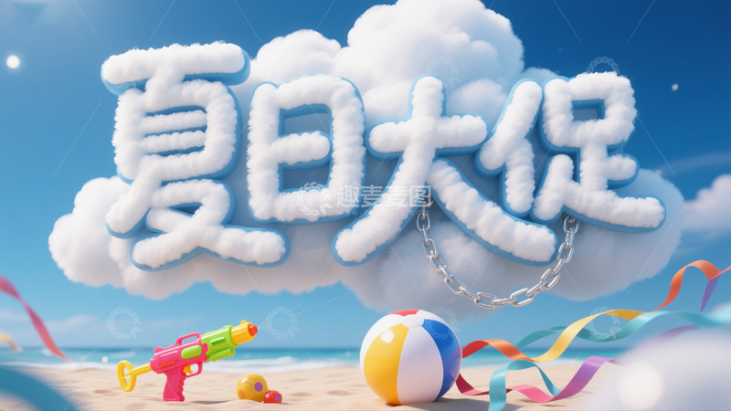 高清大图下载【趣麦麦图】云端上的夏日促销