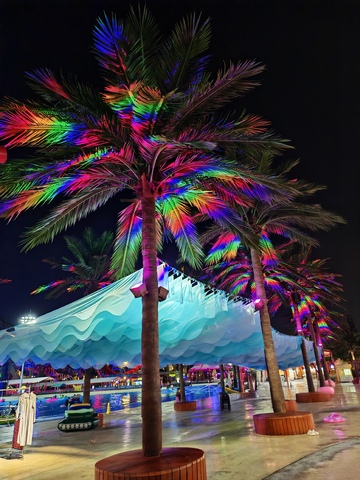 夜景， 灯光秀，色彩斑斓，