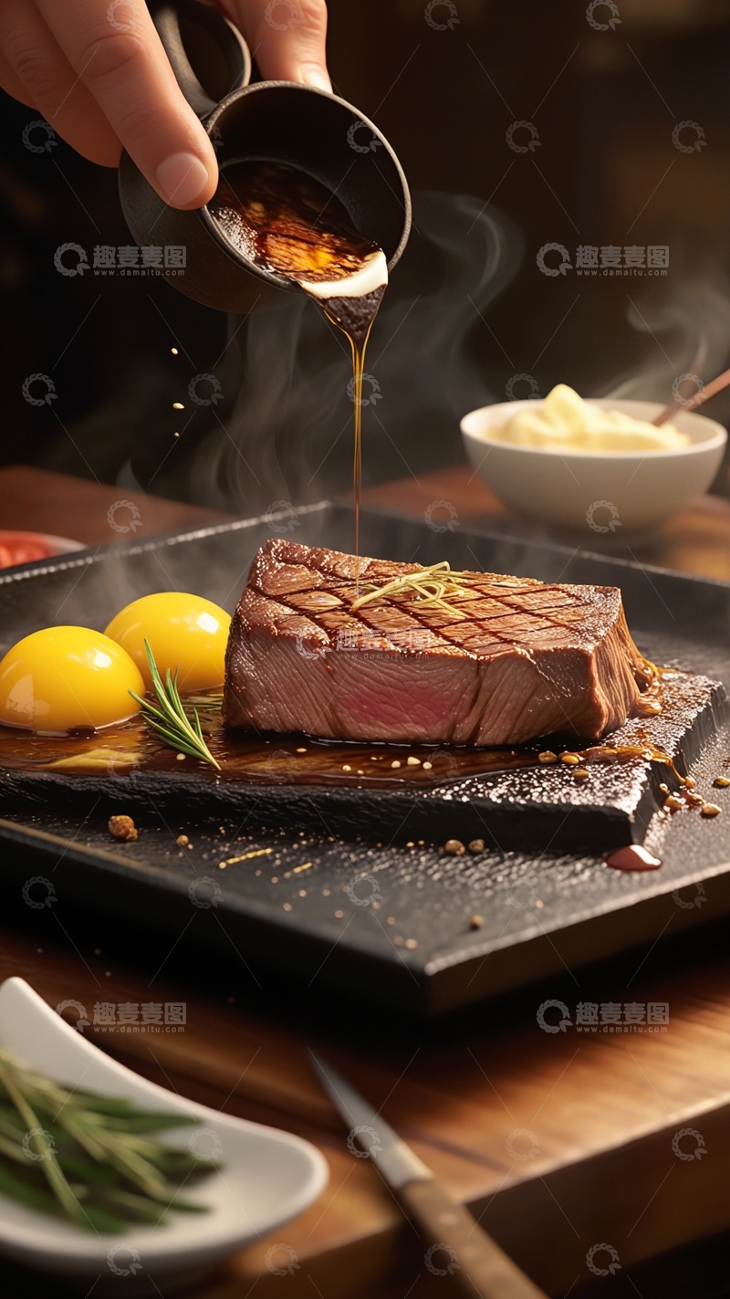 高清大图下载【趣麦麦图】牛排静物特写