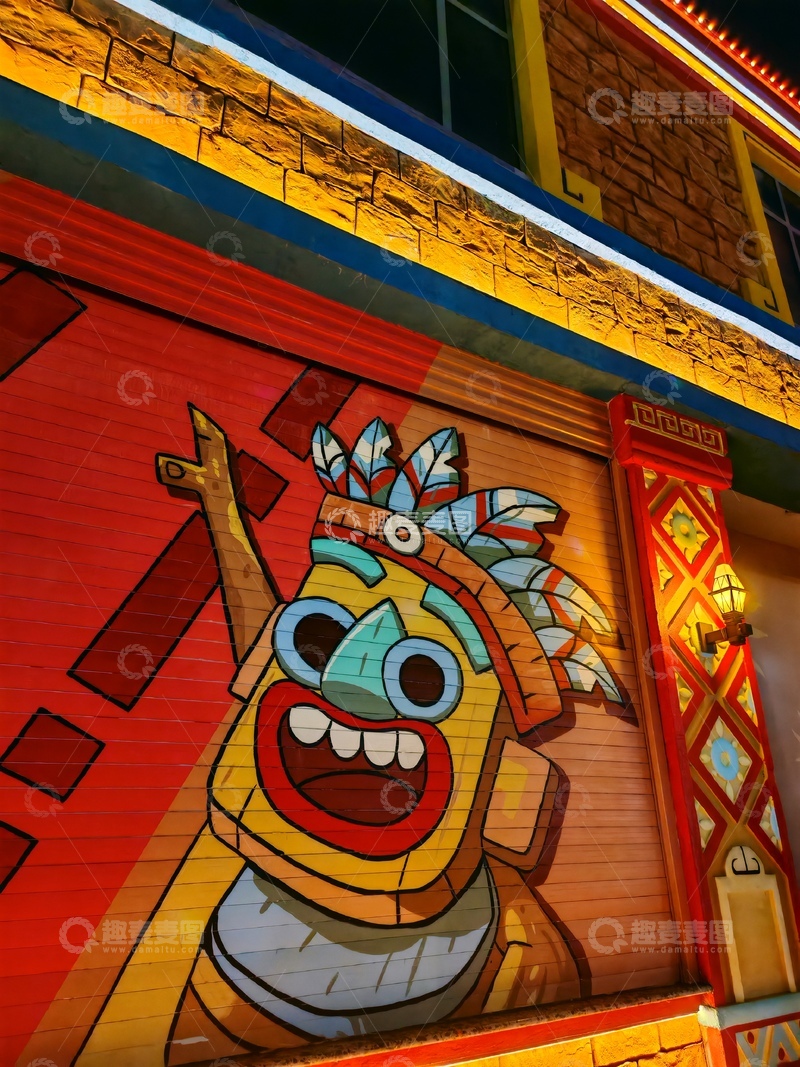 高清大图下载【趣麦麦图】-夜景，&nbsp;欢乐谷，灯光秀，色彩斑斓，