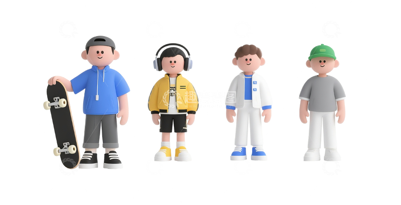 源文件下载【趣麦麦图】3d潮流男孩