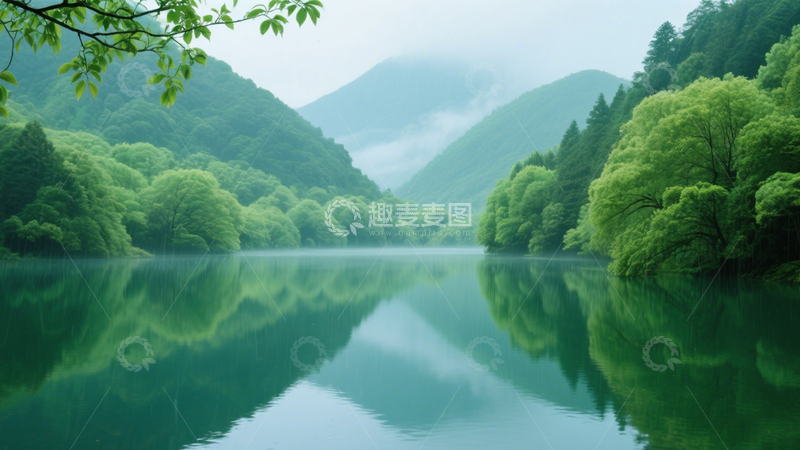 高清大图下载【趣麦麦图】山水倒影诗意宁静风景