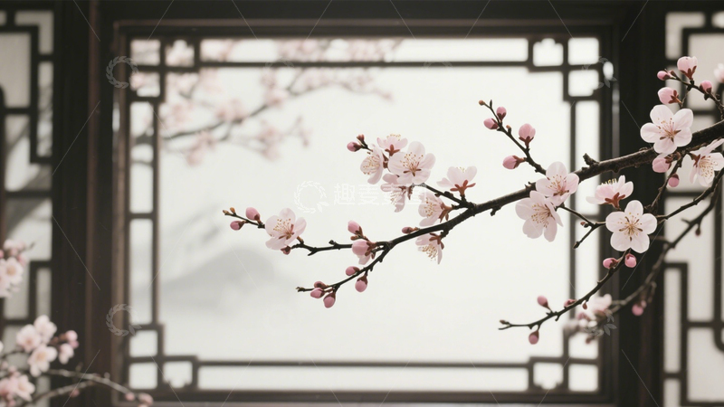 高清大图下载【趣麦麦图】-窗前景花古典雅致东方2