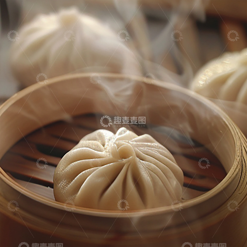 高清大图下载【趣麦麦图】蒸笼小笼包 包子