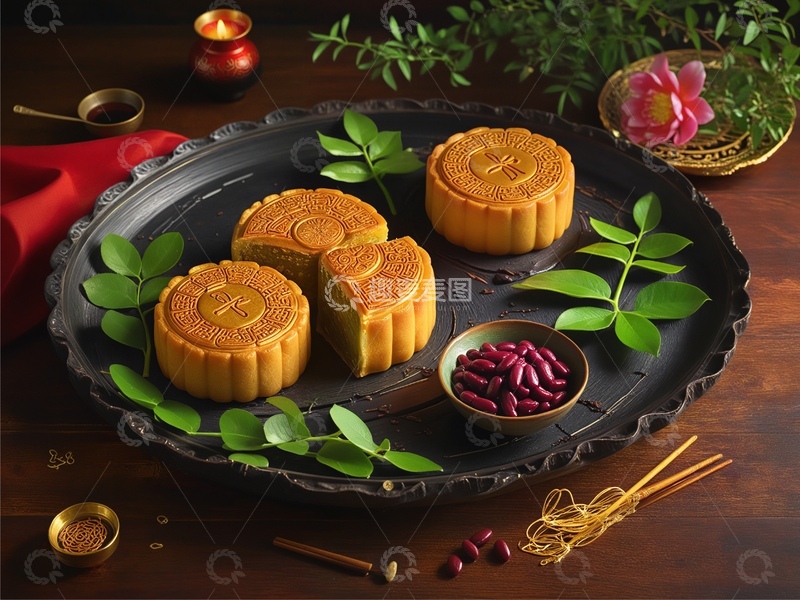 高清大图下载【趣麦麦图】中秋月饼美食