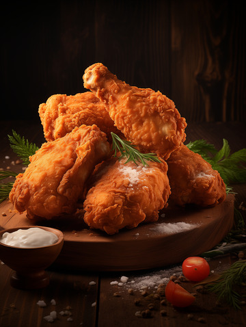 美味香酥炸鸡翅摄影图2