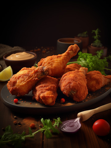 美味香酥炸鸡翅摄影图3