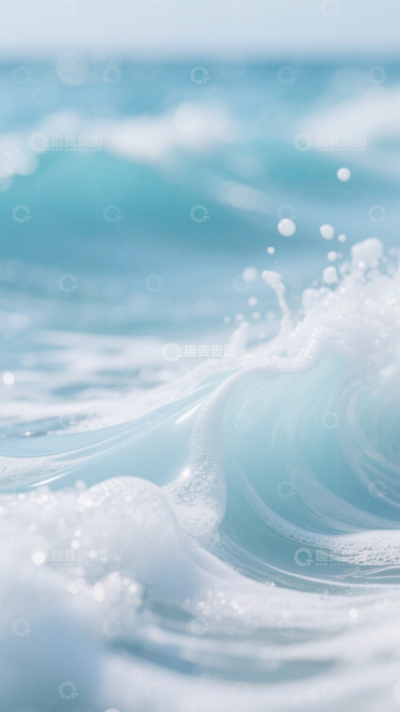 高清大图下载【趣麦麦图】海浪泡沫清新治愈海洋3