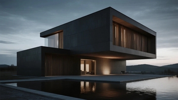 几何切割造型别墅效果图06