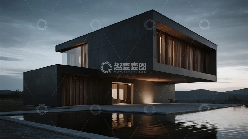 高清大图下载【趣麦麦图】几何切割造型别墅效果图06