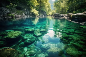 山涧里清澈的河水