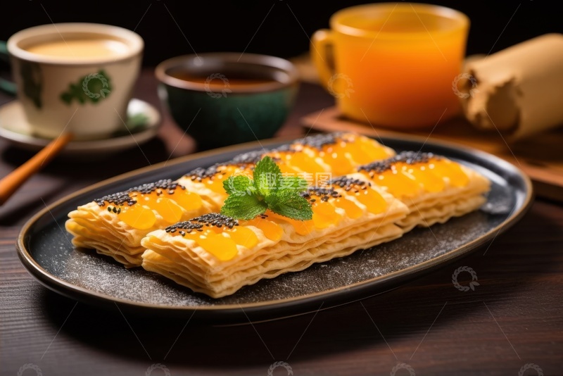 高清大图下载【趣麦麦图】一盘金黄色的糕点