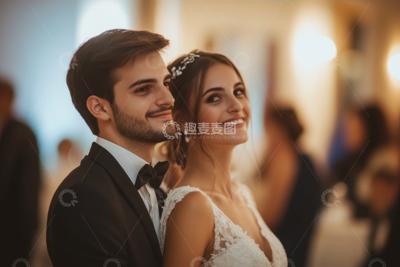 高清大图下载【趣麦麦图】婚礼上的一对新人