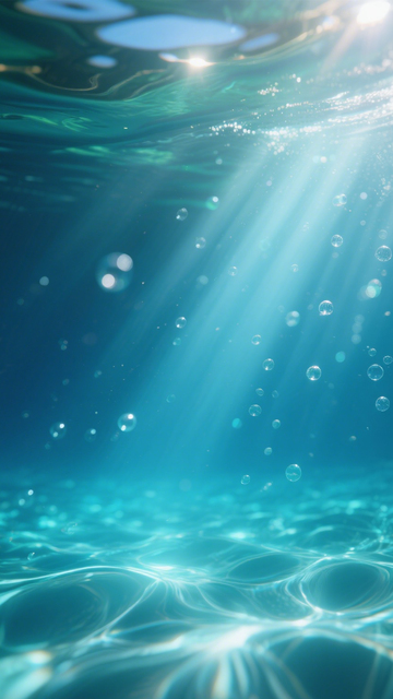 水下光斑阳光气泡海洋1