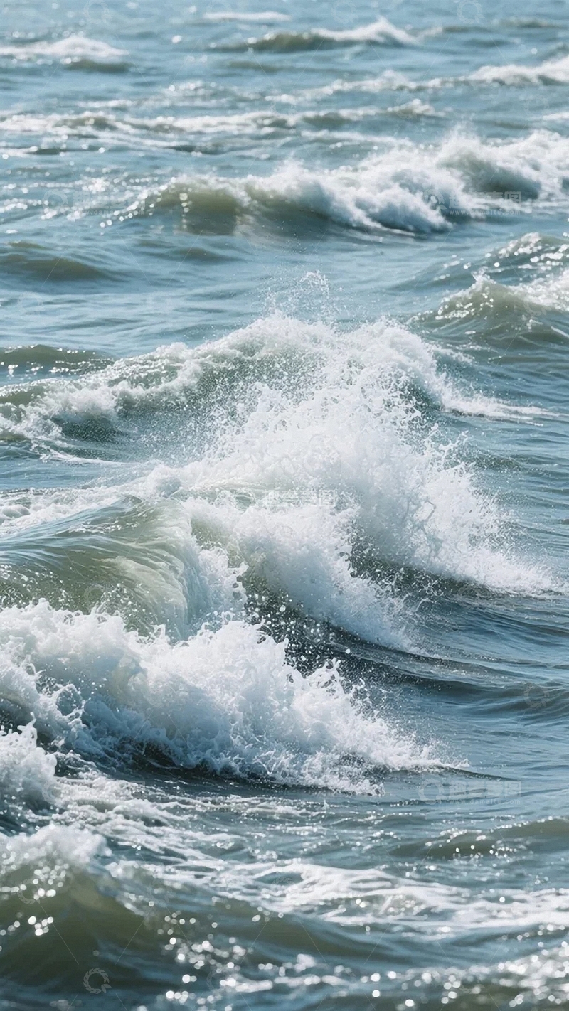高清大图下载【趣麦麦图】汹涌的海浪背景03