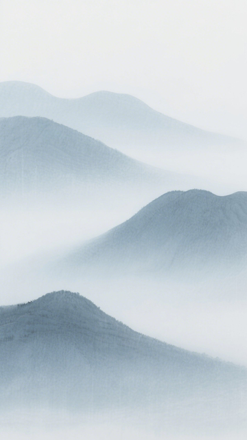 水墨山峦淡墨意境东方1