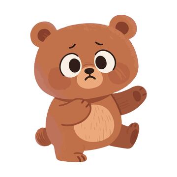 委屈难过的小熊