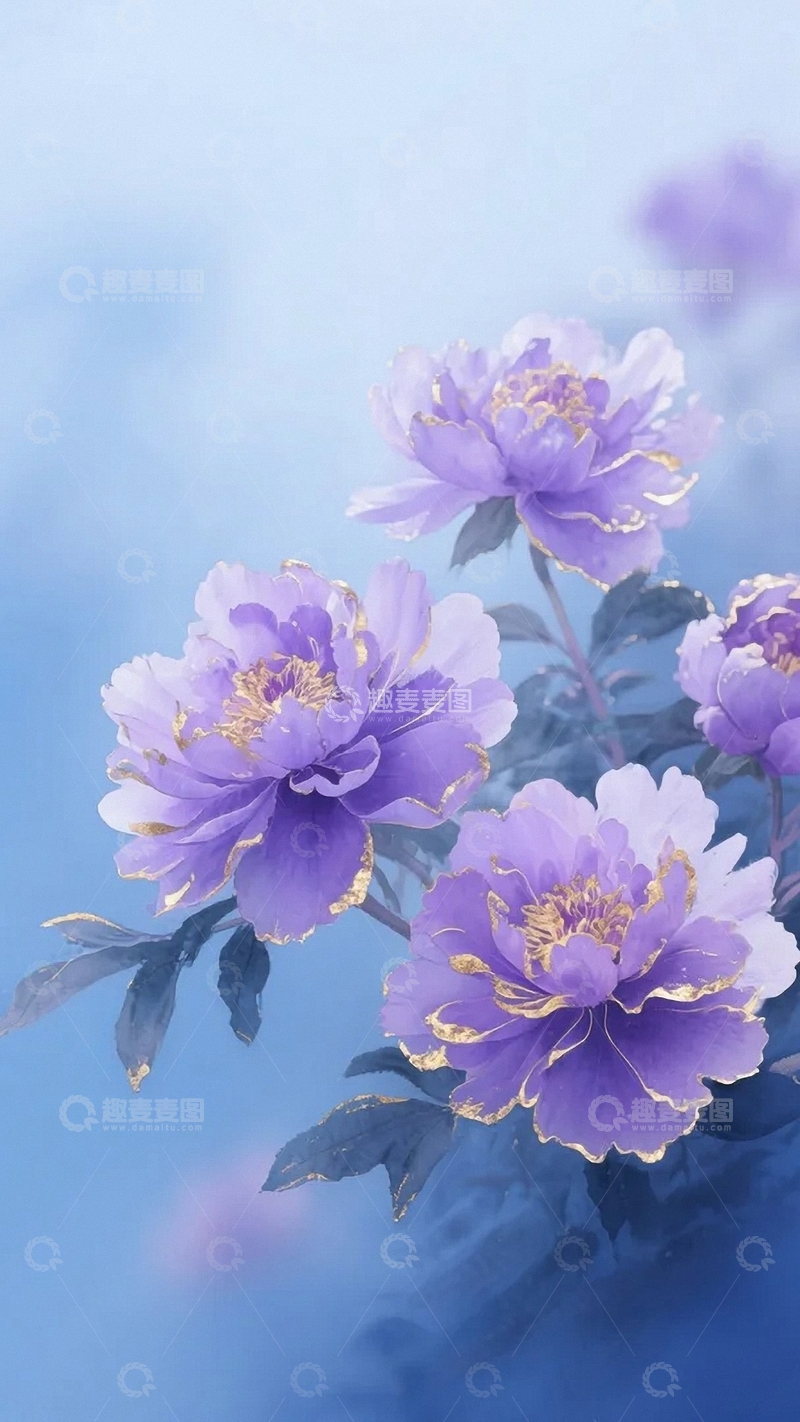 高清大图下载【趣麦麦图】国风牡丹图01