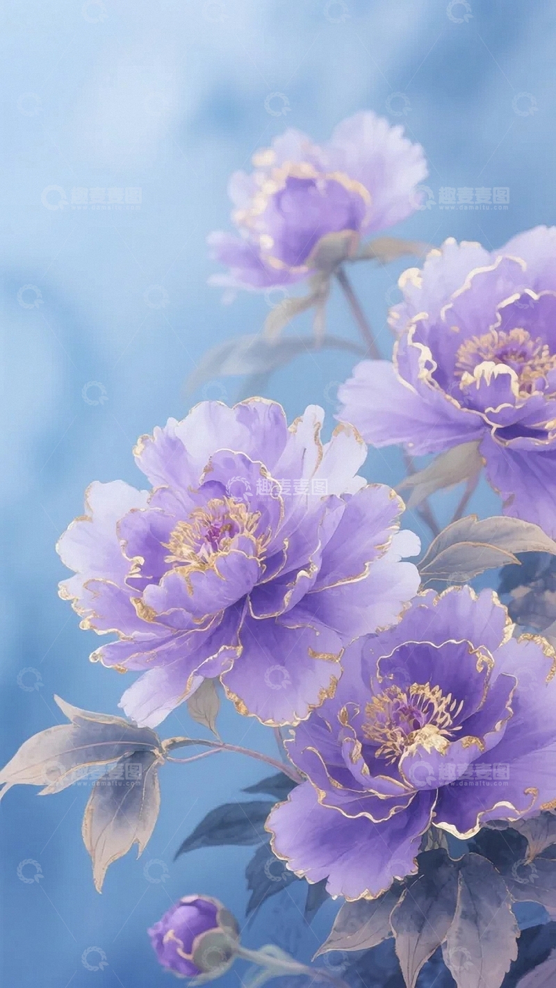 高清大图下载【趣麦麦图】国风牡丹图02