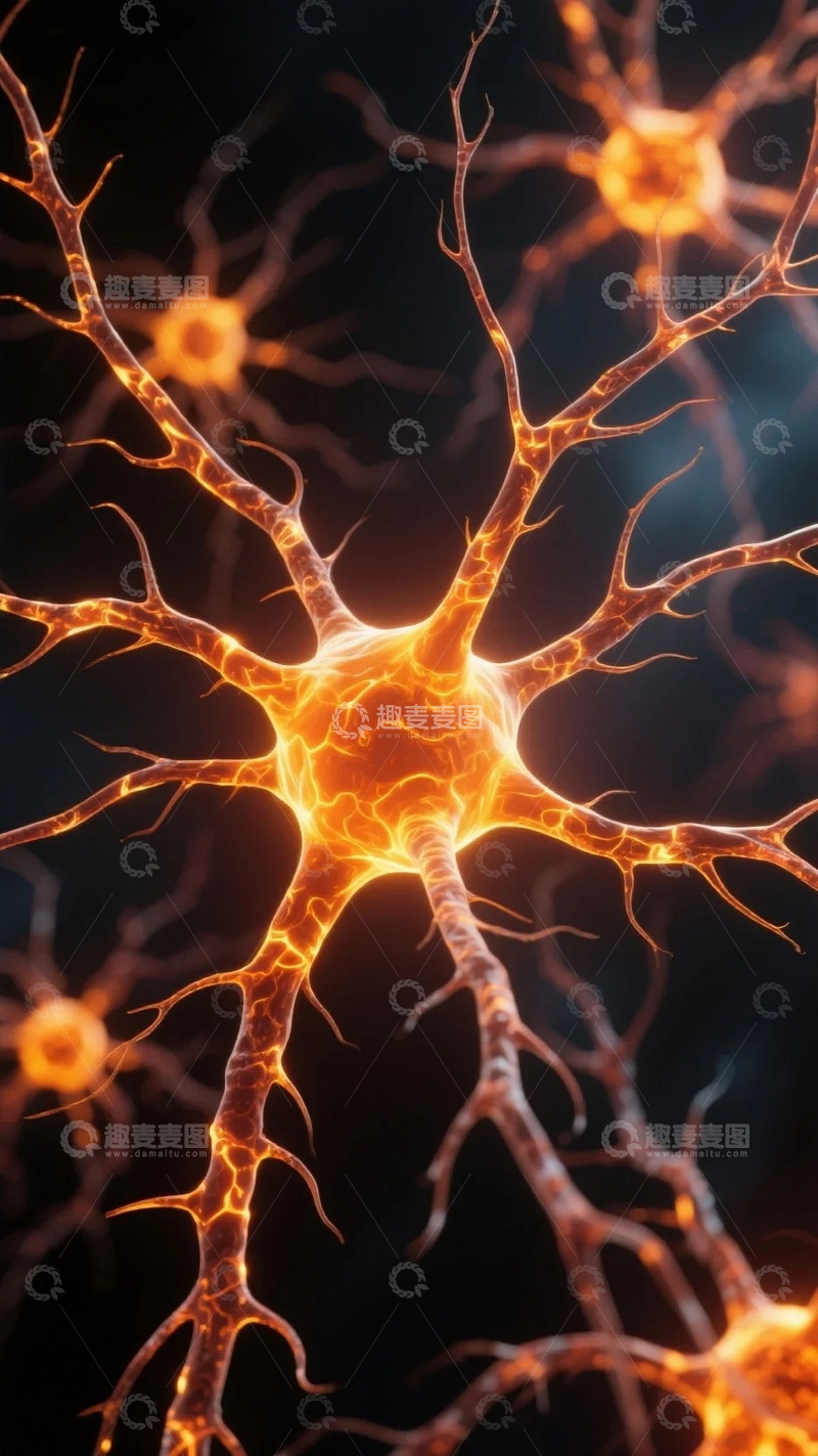 高清大图下载【趣麦麦图】神经元细胞网络02
