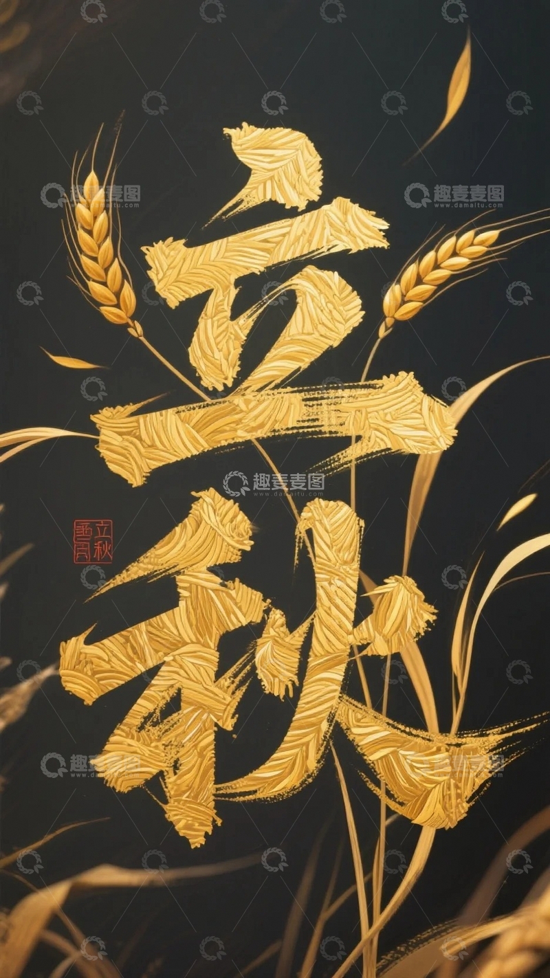 高清大图下载【趣麦麦图】立秋创意字体01