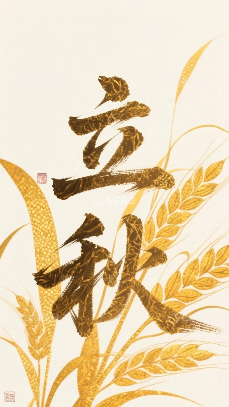 高清大图下载【趣麦麦图】立秋创意字体03