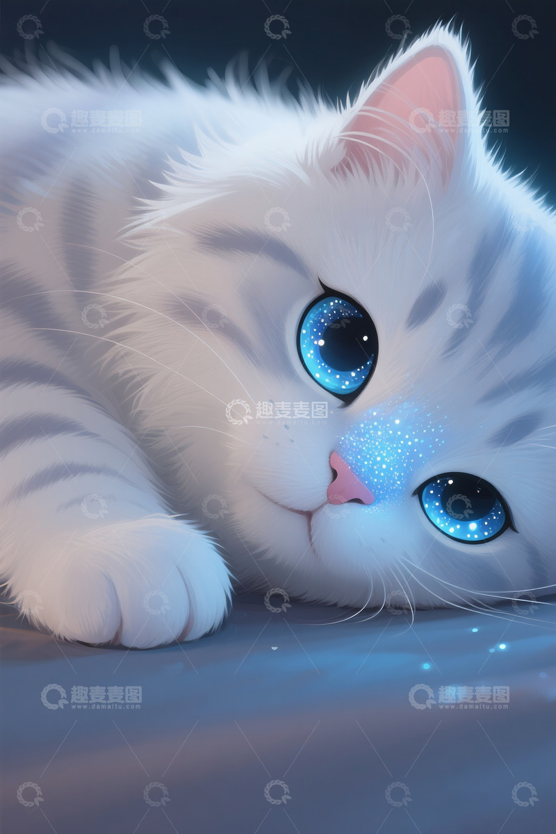 高清大图下载【趣麦麦图】萌萌猫咪插画素材6